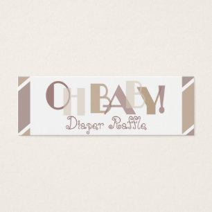 Oh Baby MOcha Modern Diaper Raffle Litet Visitkort