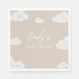 Oh Baby Modern Beige Cloud Baby Shower Napkin Pappersservett