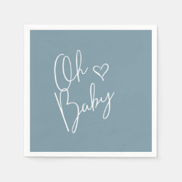 Oh Baby Modern Cute Blue Boy Shower Pappersservett