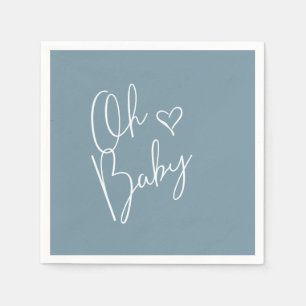 Oh Baby Modern Cute Blue Boy Shower Pappersservett