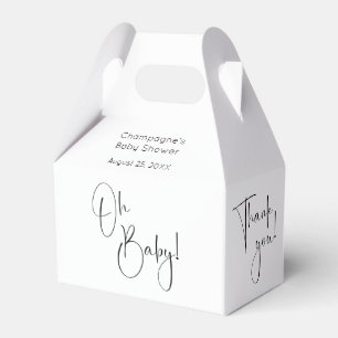 Oh Baby Modern Script Baby Shower Tack Presentaskar
