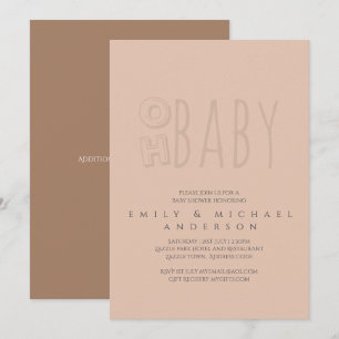Oh Baby Modern Typography Script Par Shower Inbjudningar