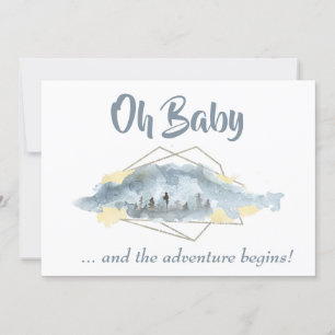 *~* OH BABY Mountain Ligcape Watercolor Inbjudningar