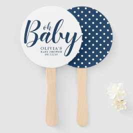 Oh Baby - Navy Blue Polka Dot Baby Shower