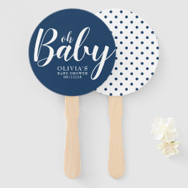 Oh Baby - Navy Blue Polka Dot Baby Shower