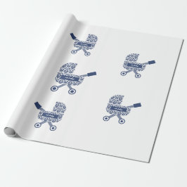Oh Baby Navy Pram Baby Shower Presentpapper