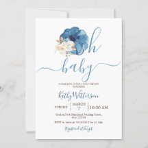 Oh Baby Navy Pumpkin Blommigt Baby Shower