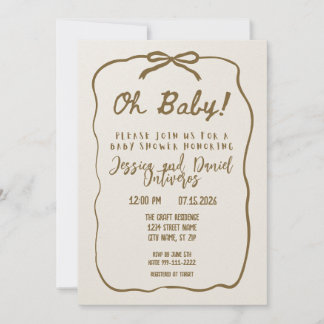Oh Baby Neutralt Baby Shower-inbjudan Inbjudningar