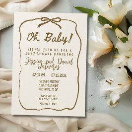 Oh Baby Neutralt Baby Shower-inbjudan Inbjudningar