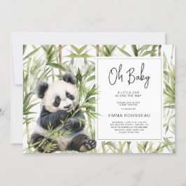 Oh Baby Panda Bear Bamboo Baby Shower Inbjudningar