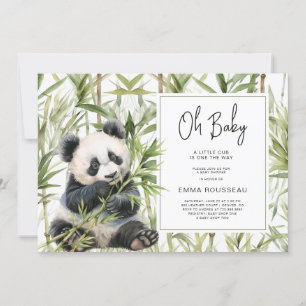 Oh Baby Panda Bear Bamboo Baby Shower Inbjudningar