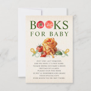 Oh Baby Pasta & Nappar Baby Shower Bok Request Inbjudningar
