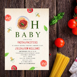 Oh Baby Pasta + Nappar Baby Shower-inbjudan Inbjudningar