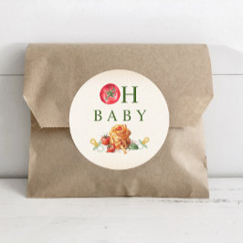 Oh Baby Pasta & Nappar Baby Shower Runt Klistermärke
