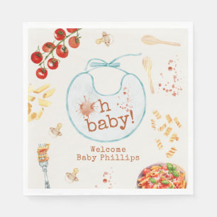 Oh Baby Pasta & Nappar Blue Boy Baby Shower Pappersservett