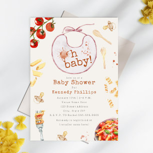 Oh Baby Pasta & Nappar Girl Baby Shower Inbjudningar