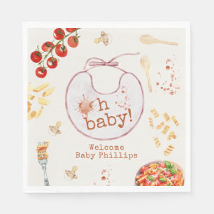 Oh Baby Pasta & Nappar Rosa Girl Baby Shower Pappersservett