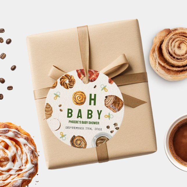 Oh Baby Pastries + Nappar Neutralt Baby Shower Gåvor Etiketter (Skapare uppladdad)