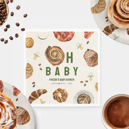 Oh Baby Pastries + Nappar Neutralt Baby Shower Pappersservett