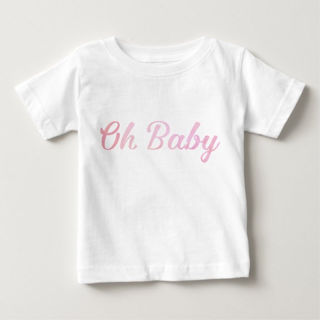 Oh Baby Personlig Rosa Girly Girl Tee Shirt (Framsida)