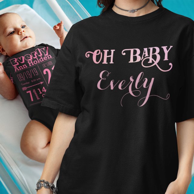 Oh Baby Personlig Rosa Girly Girl Tee Shirt (Skapare uppladdad)