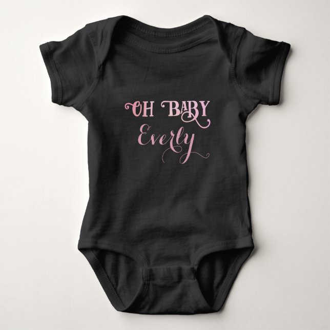 Oh Baby Personlig Rosa Girly Girl Tee Shirt (Framsida)