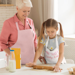 Oh Baby Personlig Rosa Tjejig Tjej Barnförkläde