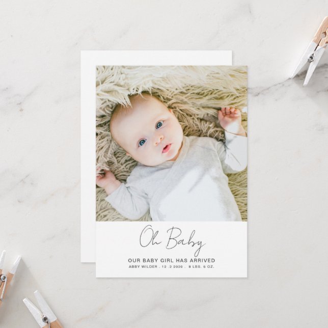 Oh Baby Photo Birth Notice (Fram/Back In Situ)