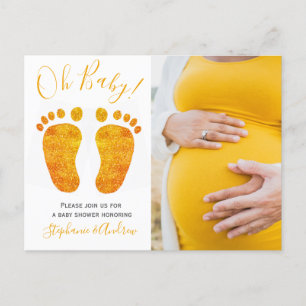 Oh Baby Photo Par Baby Shower Inbjudan Vykort