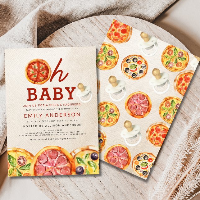 Oh Baby Pizza & Nappar Baby Shower Inbjudningar (Skapare uppladdad)