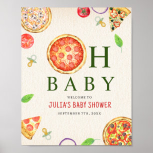 Oh Baby Pizza + Nappar Baby Shower Poster