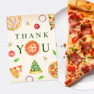 Oh Baby Pizza + Nappar Baby Shower Tack Kort