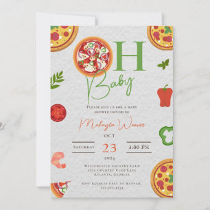 Oh Baby Pizza Nappar chic Baby Shower-inbjudan för Inbjudningar