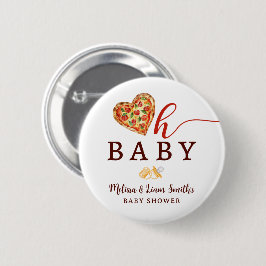 Oh Baby Pizza och Nappar Baby Shower Button - F Knapp