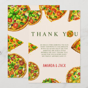 Oh Baby Pizza Tomatis Olivia Grönt Baby Shower Tack Kort
