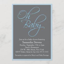 Oh Baby Posh Baby Shower for Boy Inbjudningar