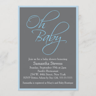 Oh Baby Posh Baby Shower for Boy Inbjudningar