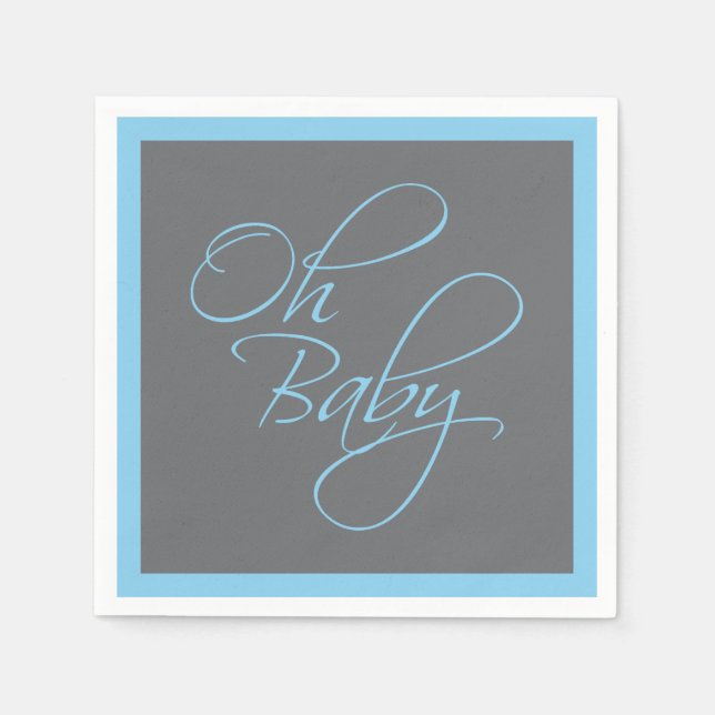 Oh Baby Posh Baby Shower for Boy Pappersservett (Framsidan)