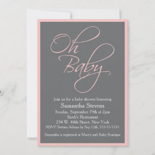 Oh Baby Posh Baby Shower for Girl Inbjudningar