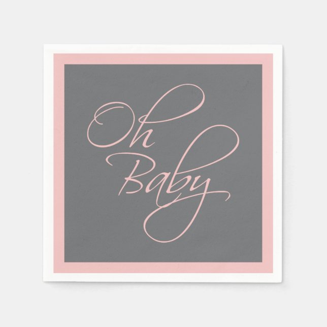 Oh Baby Posh Baby Shower for Girl Pappersservett (Framsidan)