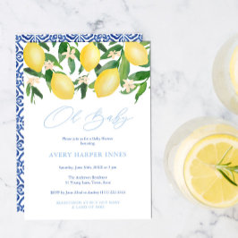 Oh Baby Positano Lemons Blue Boy Shower Inbjudningar