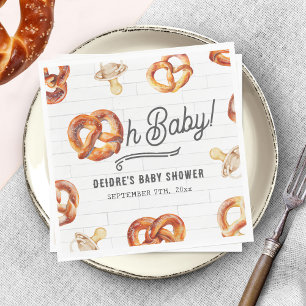Oh Baby Pretzels & Nappar Baby Shower Welcome Pappersservett