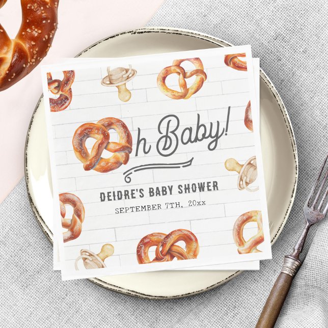 Oh Baby Pretzels & Nappar Baby Shower Welcome Pappersservett (Skapare uppladdad)