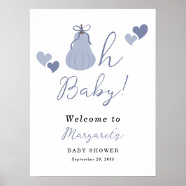 Oh Baby Pumpkin Bow Boy Baby Shower Välkommen Poster