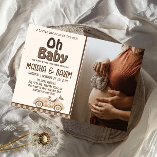 Oh Baby Racingbil Barnkalas Foto Inbjudningar