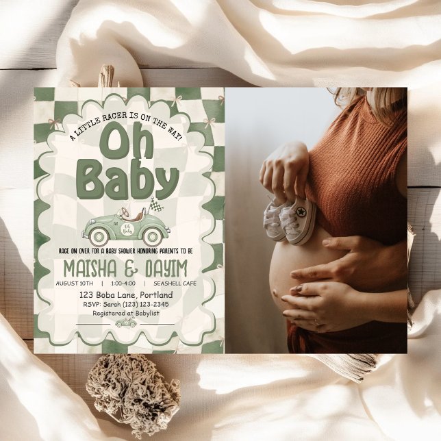 Oh Baby Racingbil Barnkalas Inbjudningar (Skapare uppladdad)