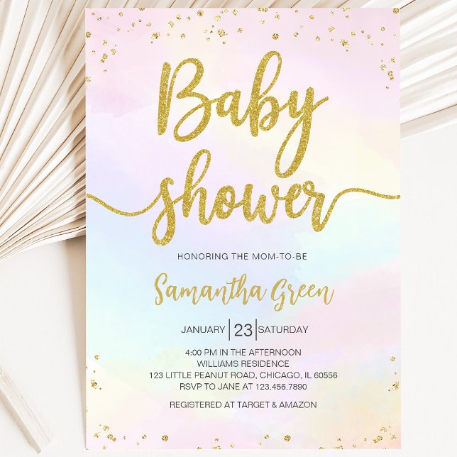Oh Baby Rainbow Baby Shower Inbjudningar (Skapare uppladdad)