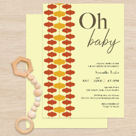 Oh Baby Retro Baby Shower-inbjudan - Mid Century Inbjudningar