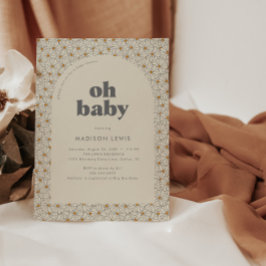 Oh Baby Retro Boho Daisy Baby Shower-inbjudan Inbjudningar