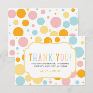 Oh Baby Roligt Polka dots Baby Shower Tack Inbjudningar